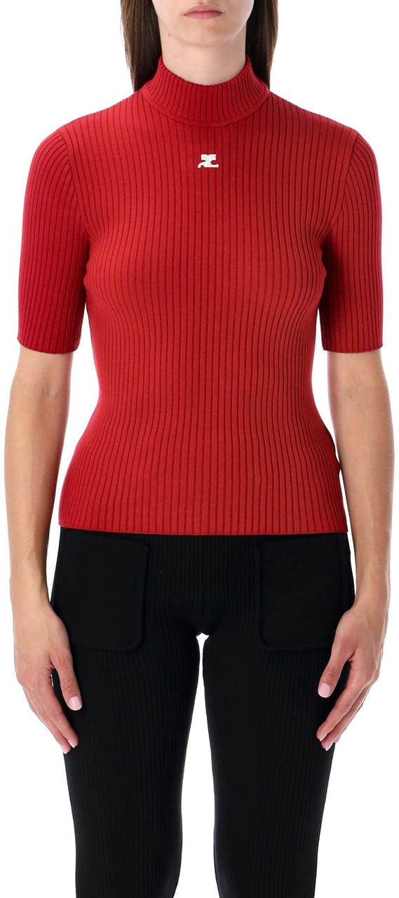 COURREGES Reedition Knit Ss Jumper Rosso Rood
