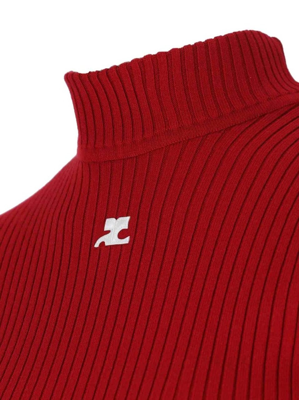 COURREGES "Reedition" Ribbed Top – Red Rood