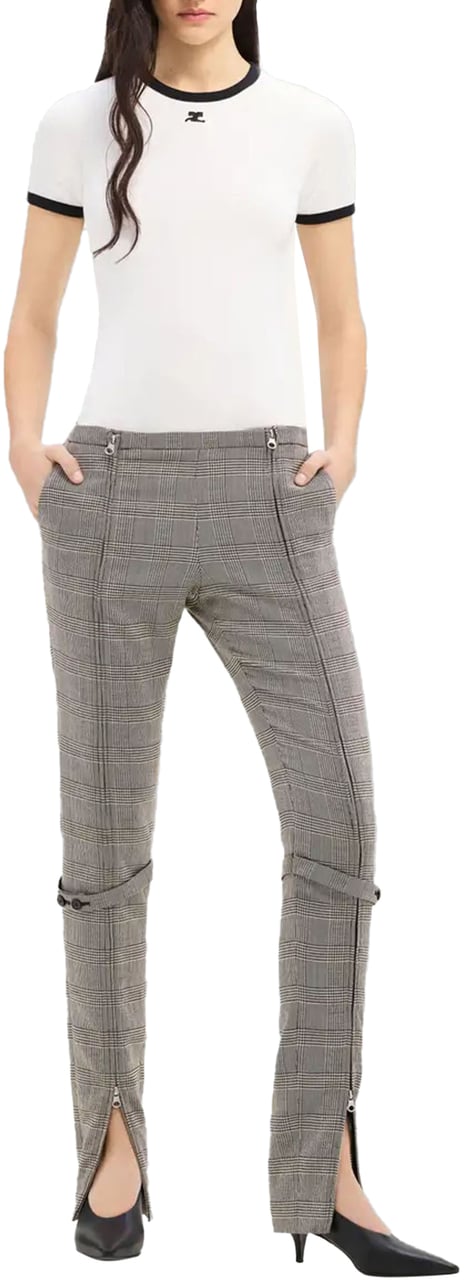 COURREGES T-SHIRT HERITAGE WHITE/BLACK Zwart