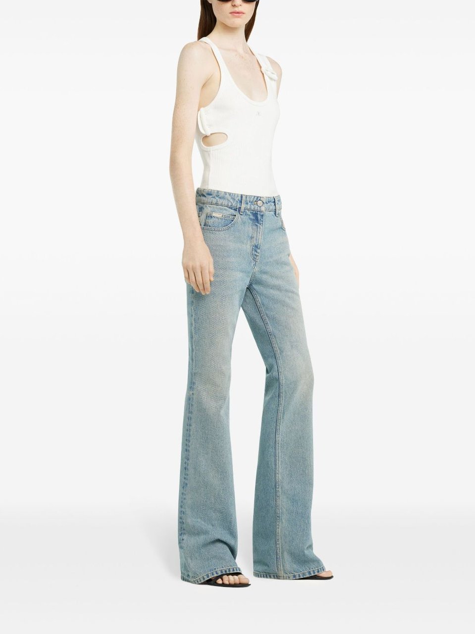 COURREGES Light Blue Denim Jeans Grijs