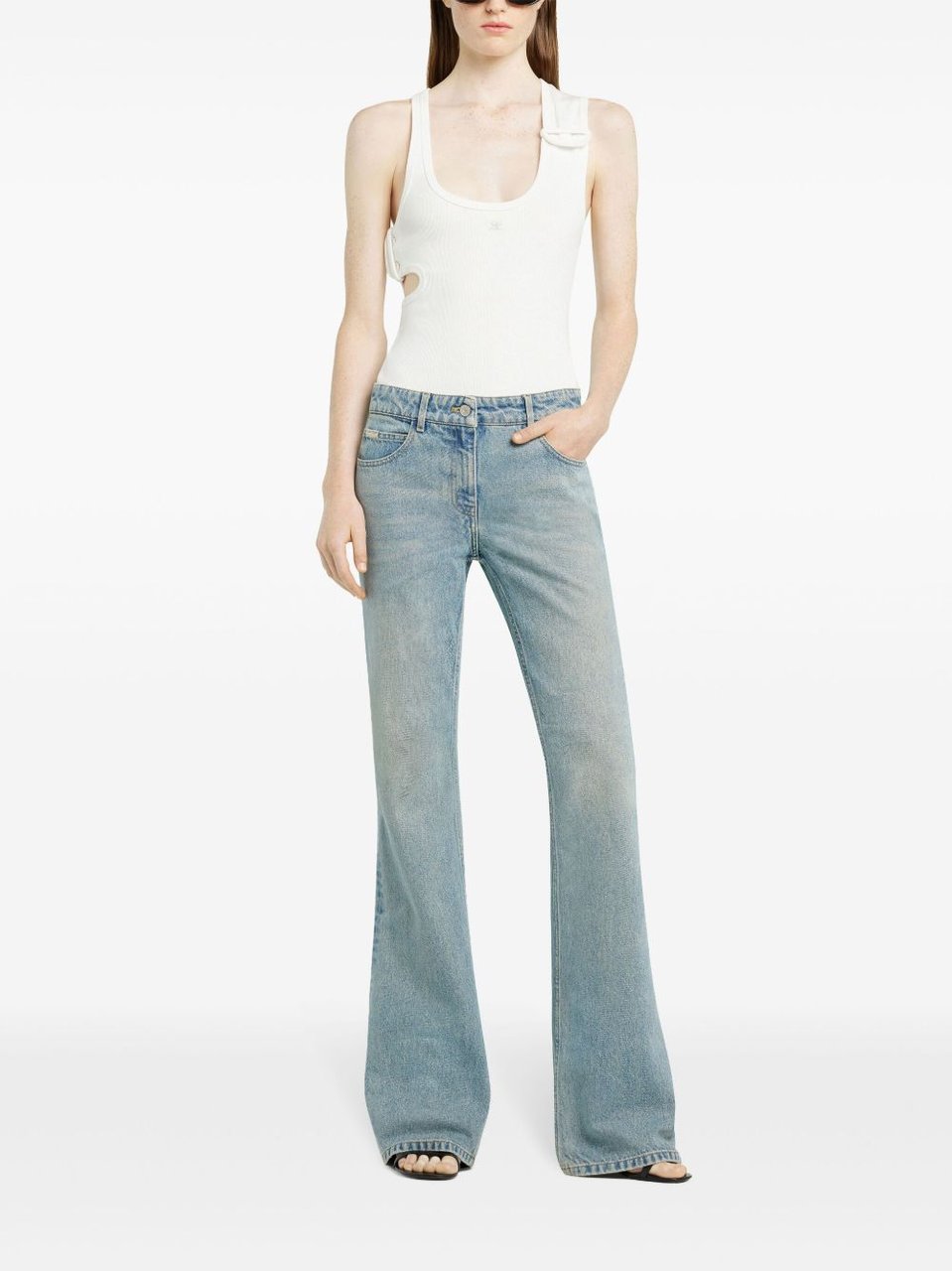 COURREGES Light Blue Denim Jeans Grijs