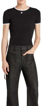 COURREGES T-Shirts And Polos Black Zwart