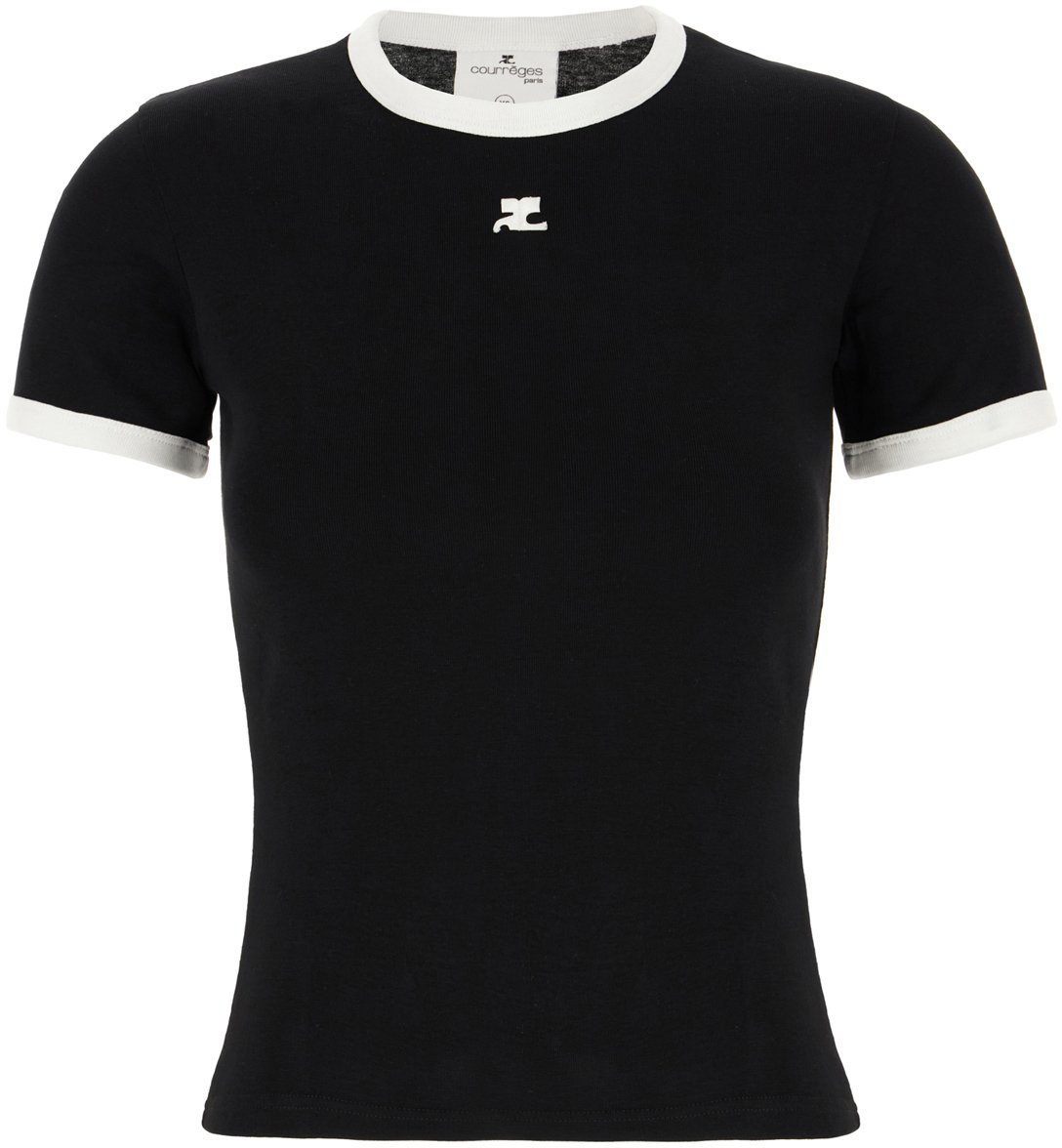 COURREGES Courreges Black cotton t-shirt Zwart