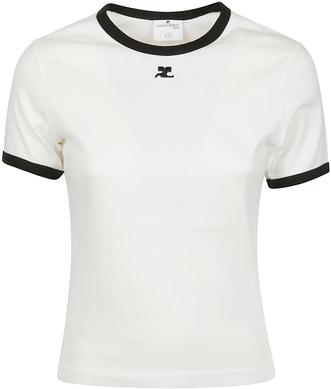 COURREGES Signature Contrast T-shirt White Wit