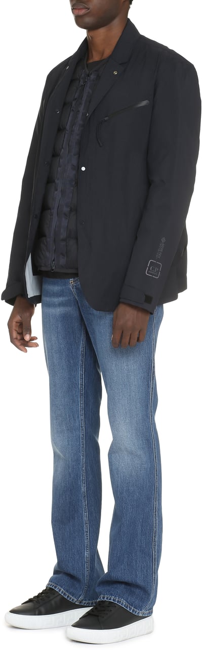 CP Company Technical fabric jacket with internal removable down jacket Blauw