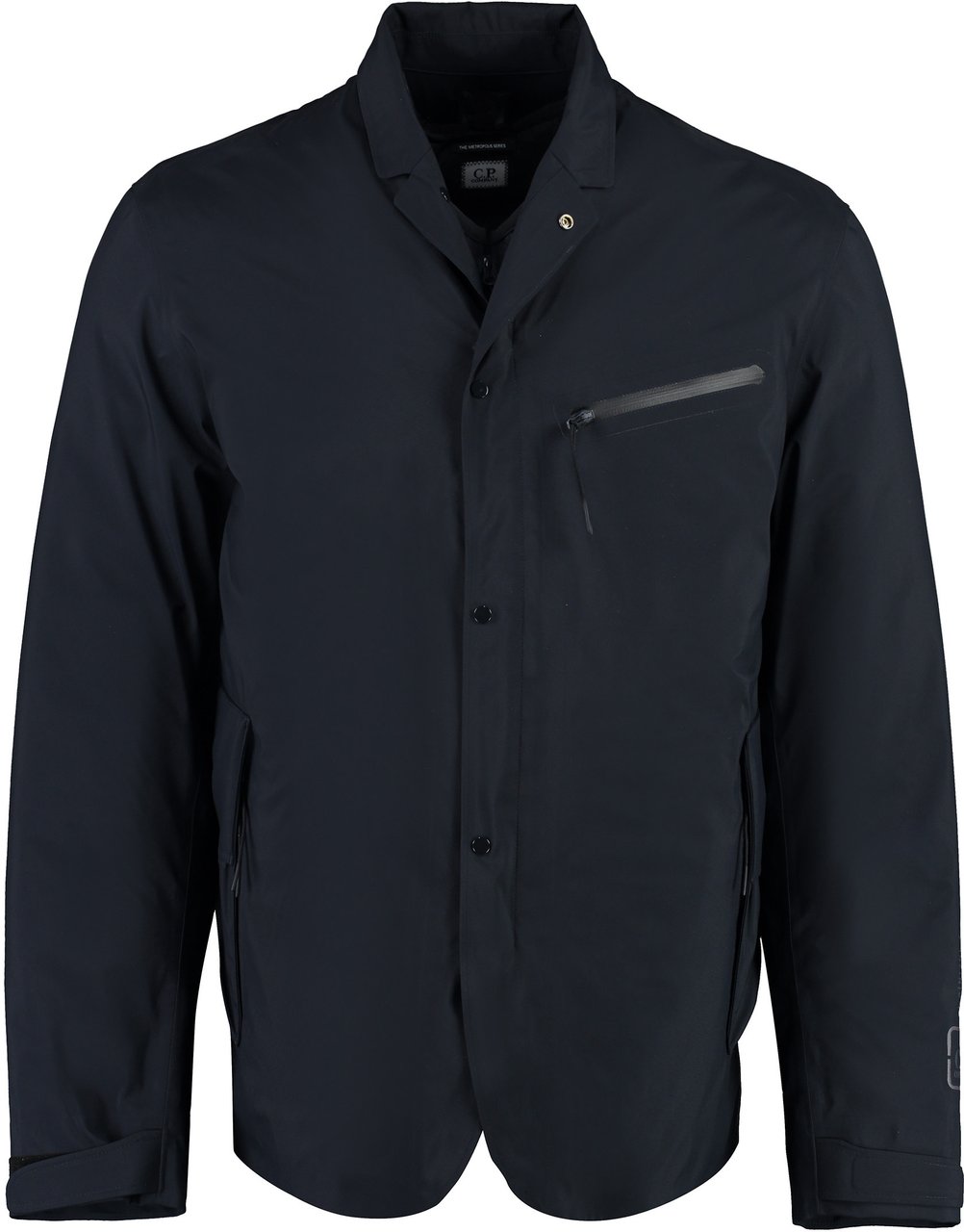 CP Company Technical fabric jacket with internal removable down jacket Blauw