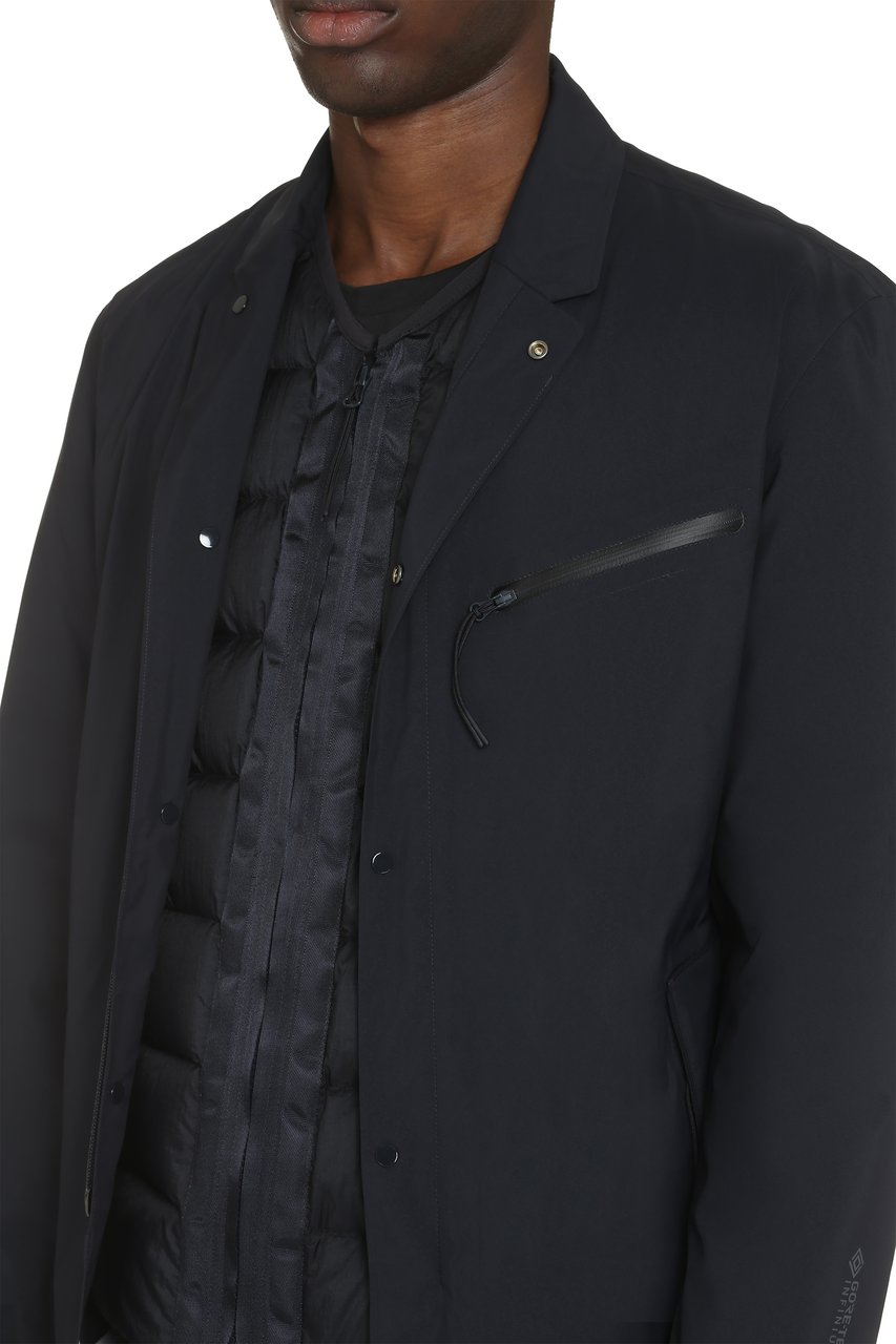 CP Company Technical fabric jacket with internal removable down jacket Blauw