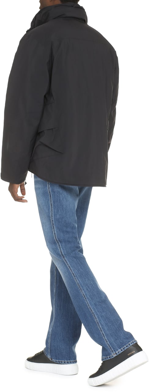 CP Company Technical fabric jacket with internal removable down jacket Zwart