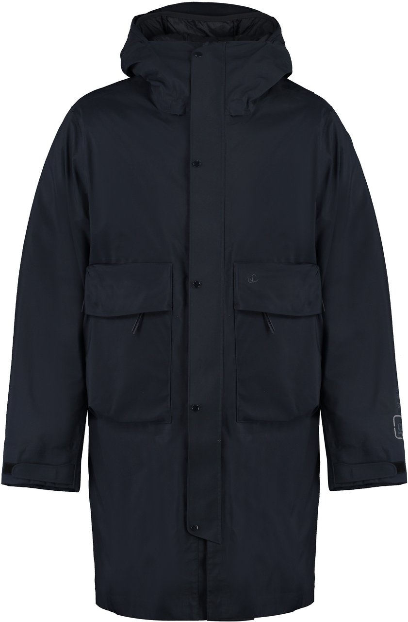 CP Company Technical fabric parka with internal removable down jacket Blauw