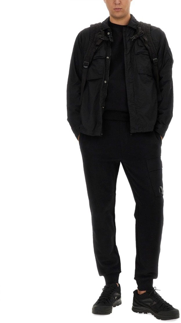 CP Company Relaxed Fit Black Oversize Shirt Zwart