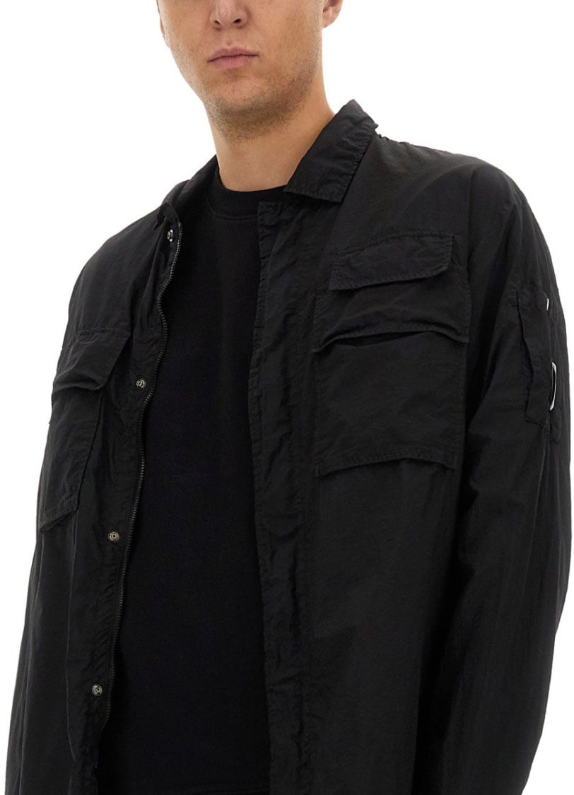 CP Company Relaxed Fit Black Oversize Shirt Zwart