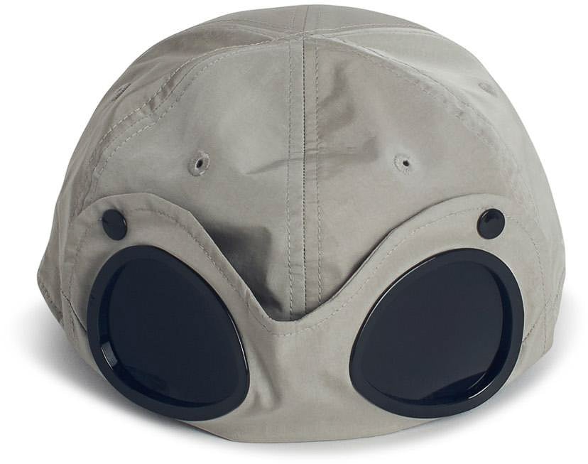 CP Company Chrome-r Goggle Logo Baseball Cap Grijs