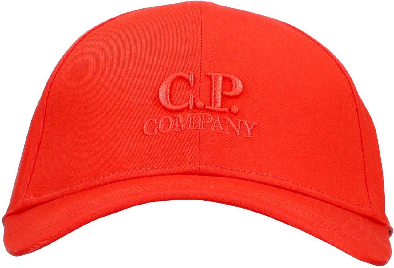 CP Company C.P. Company Pet Oranje Gabardine Logo Cap Oranje