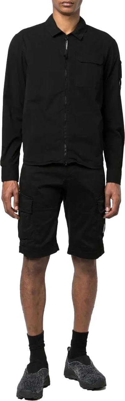 CP Company Lens Logo Cargo Stretch Bermuda Shorts Zwart