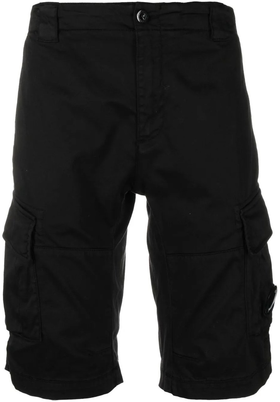 CP Company Lens Logo Cargo Stretch Bermuda Shorts Zwart