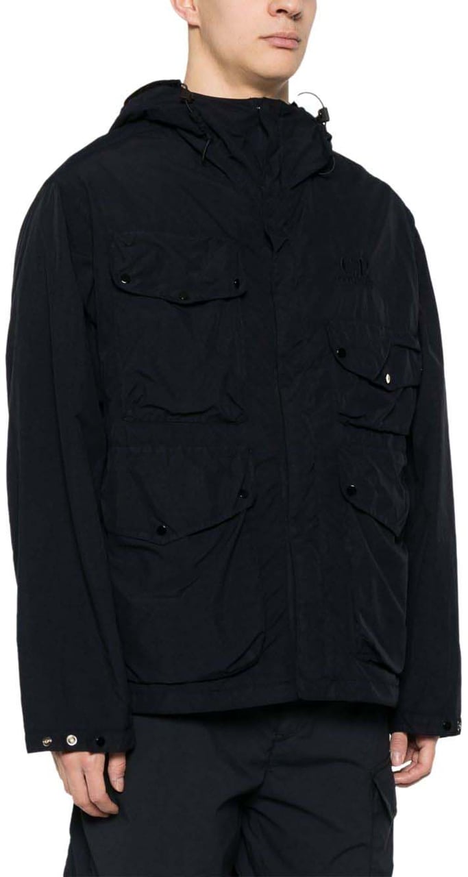 CP Company Flatt Nylon Goggle Jacket Zwart