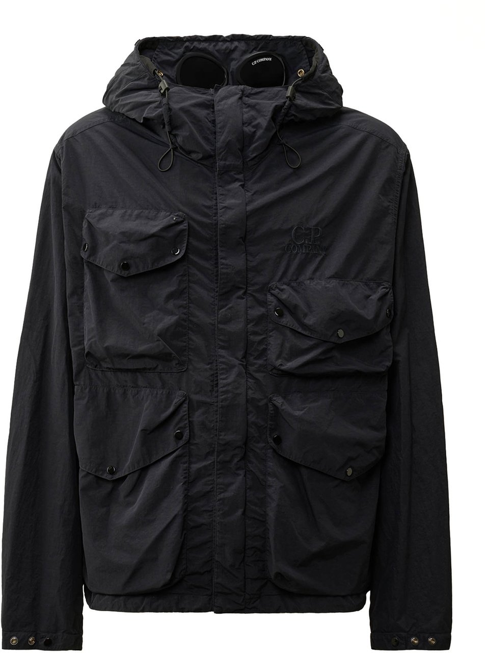 CP Company Flatt Nylon Goggle Jacket Zwart