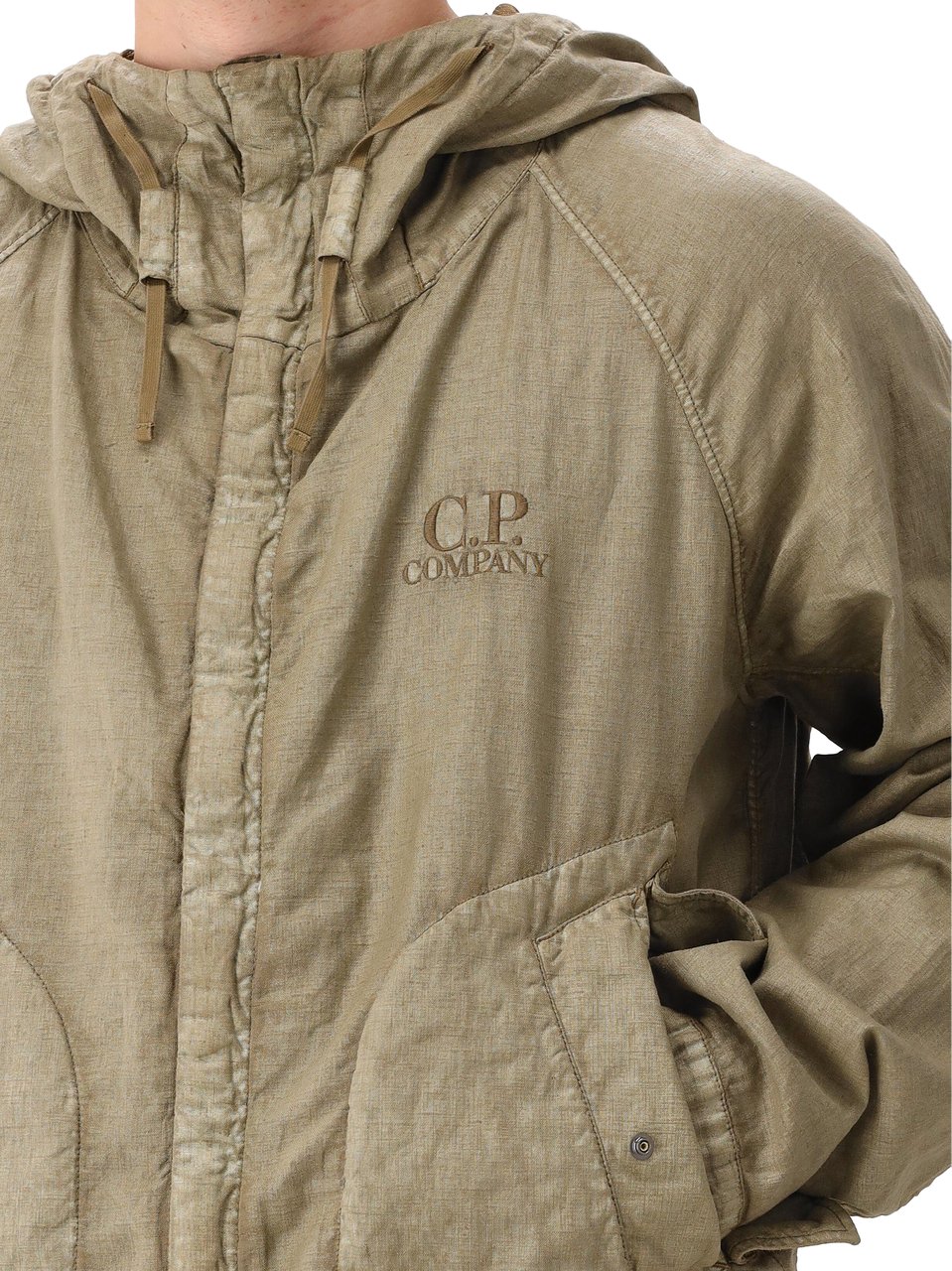 CP Company C.P. Company Jas Groen Lino Wax Goggle Jacket Groen