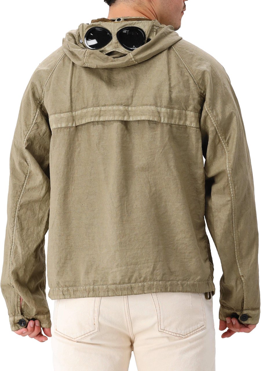 CP Company C.P. Company Jas Groen Lino Wax Goggle Jacket Groen