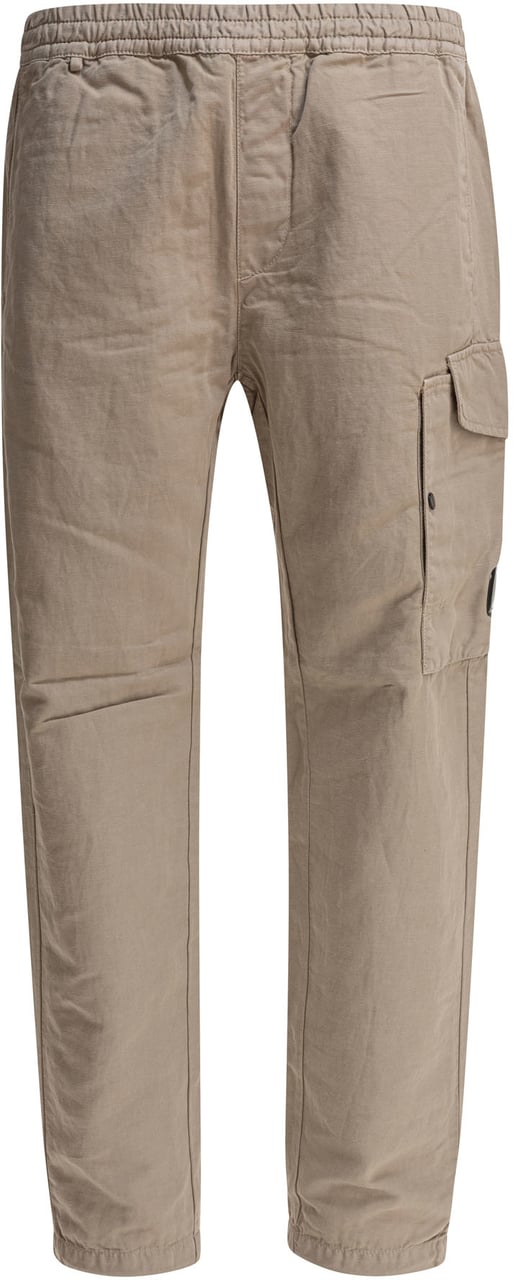 CP Company Cotton and linen cargo trousers Beige