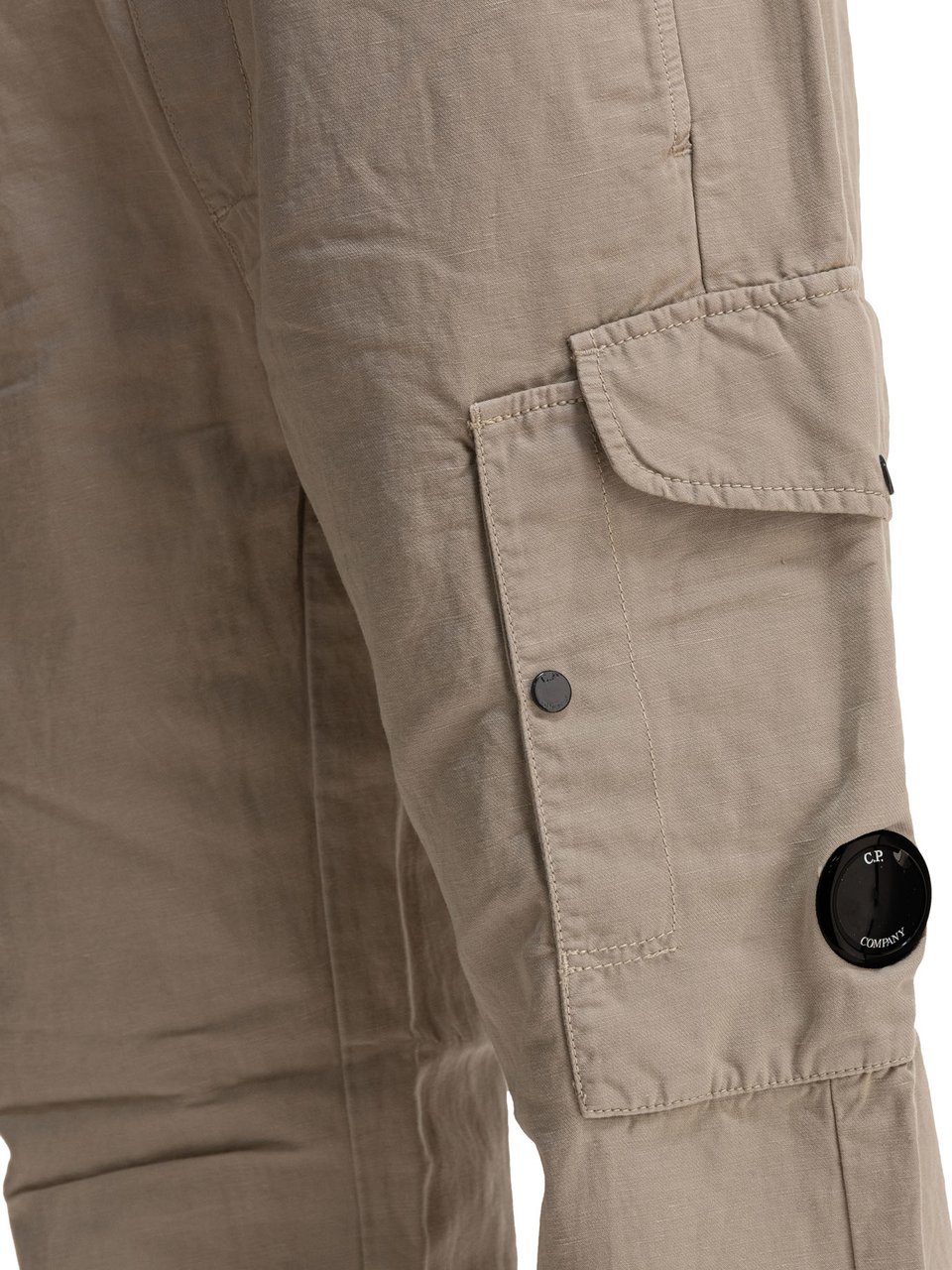 CP Company Cotton and linen cargo trousers Beige