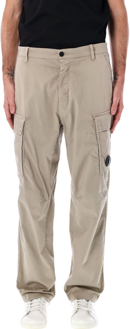 CP Company Stretch Sateen Loose Cargo Pants Vintage Khaki Bruin
