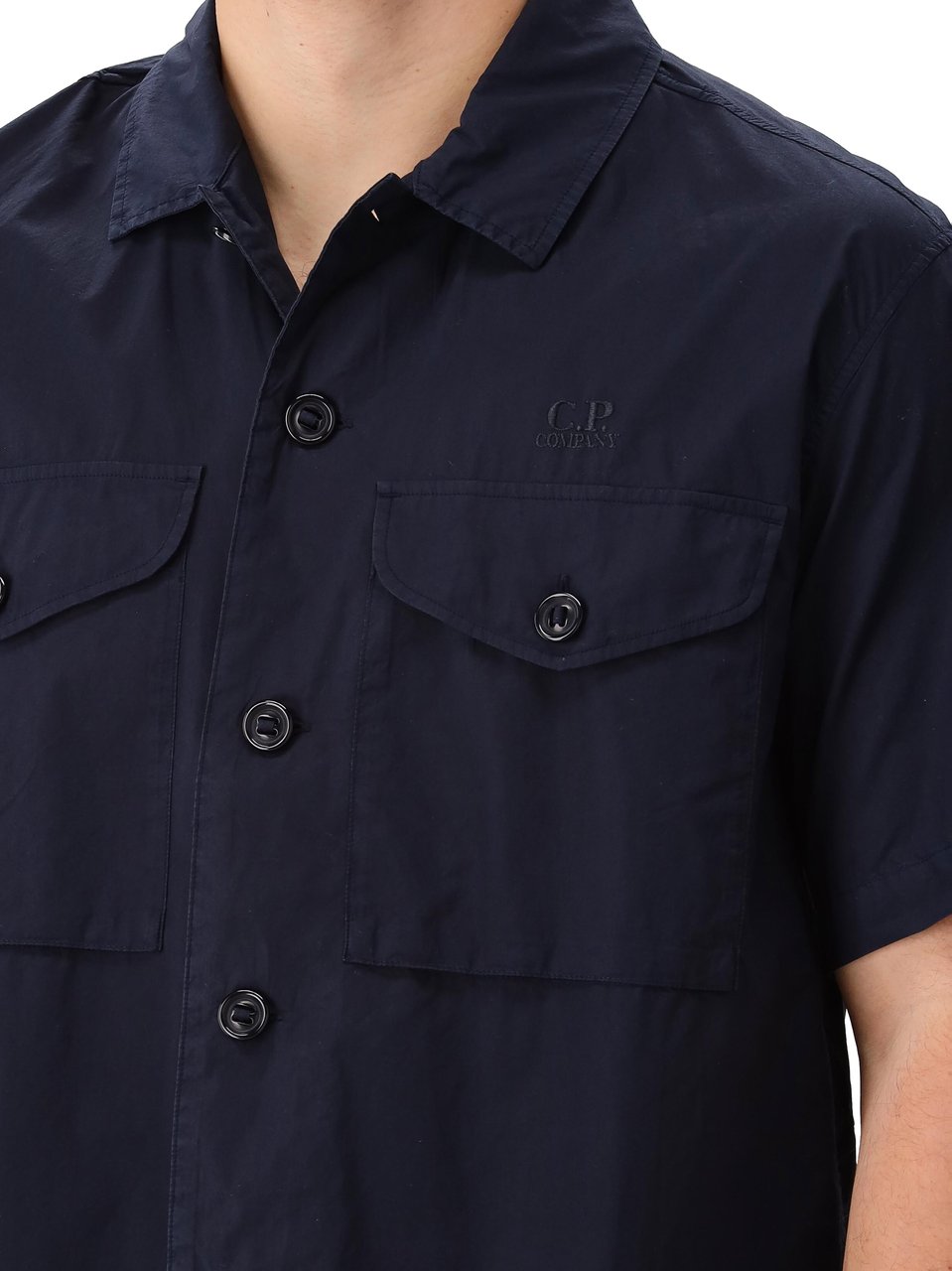 CP Company C.P. Company Overhemd Blauw Boxy Short Sleeve Blauw