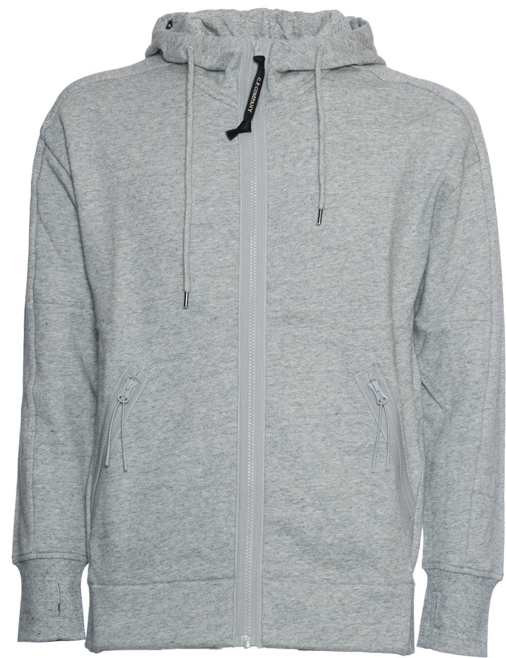 CP Company Diagonal Raised Fleece Goggle Zipped Hooded  Sweatshirt Grijs