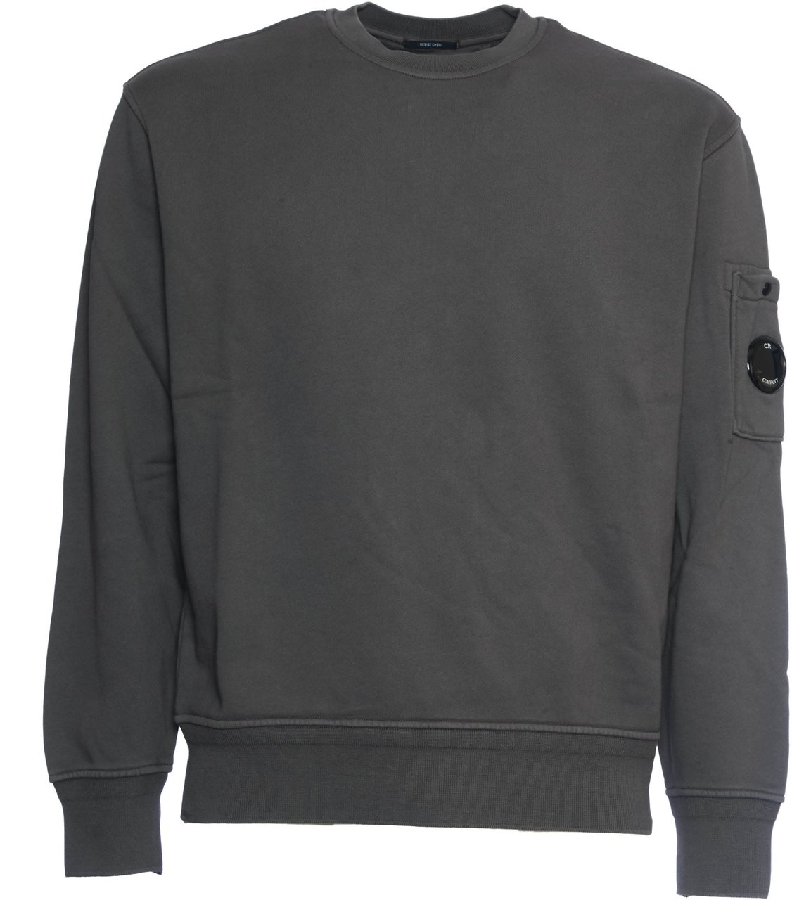 CP Company Cotton Diagonal Fleece Crew Neck Sweatshirt Grijs