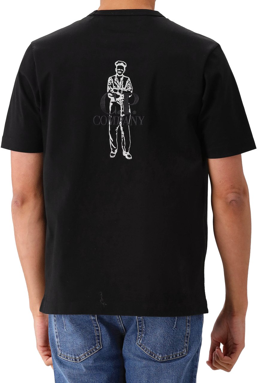 CP Company C.P. Company T-shirt Zwart 30/2 Mercerized Jersey British Sailor Zwart