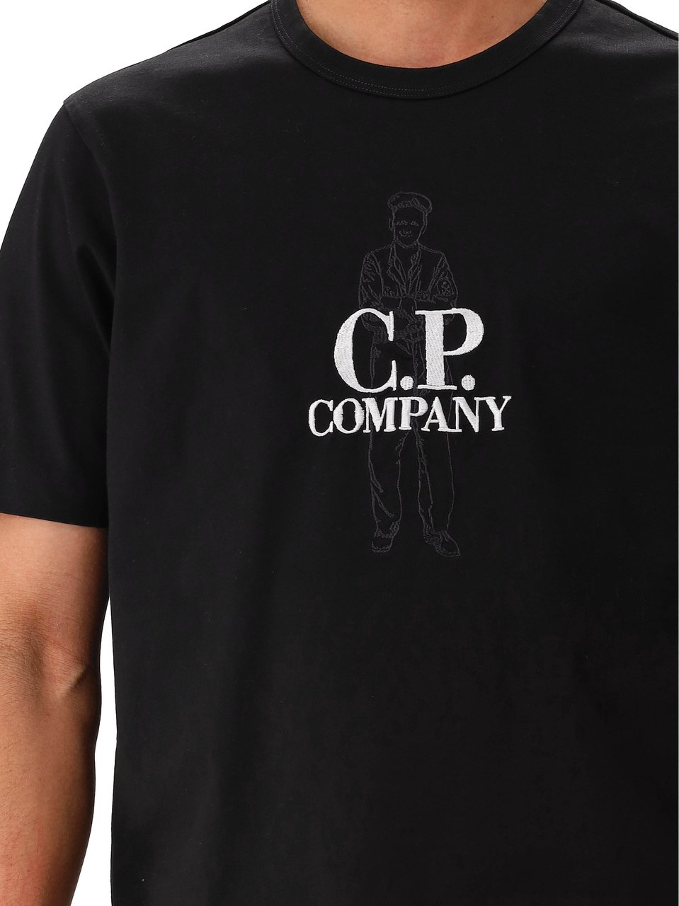 CP Company C.P. Company T-shirt Zwart 30/2 Mercerized Jersey British Sailor Zwart