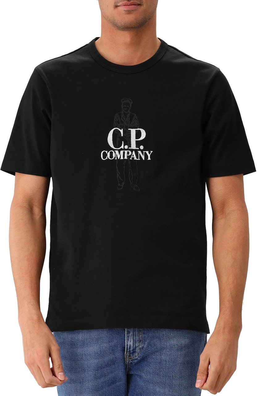 CP Company C.P. Company T-shirt Zwart 30/2 Mercerized Jersey British Sailor Zwart