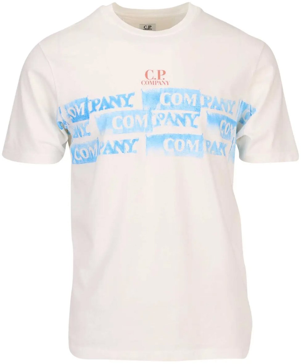 CP Company Jersey 24/1 Logo T-shirt Wit