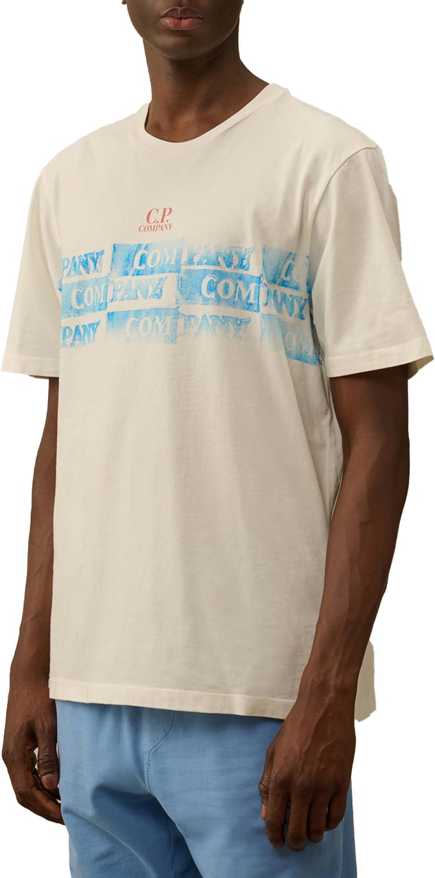 CP Company Jersey 24/1 Logo T-shirt Wit