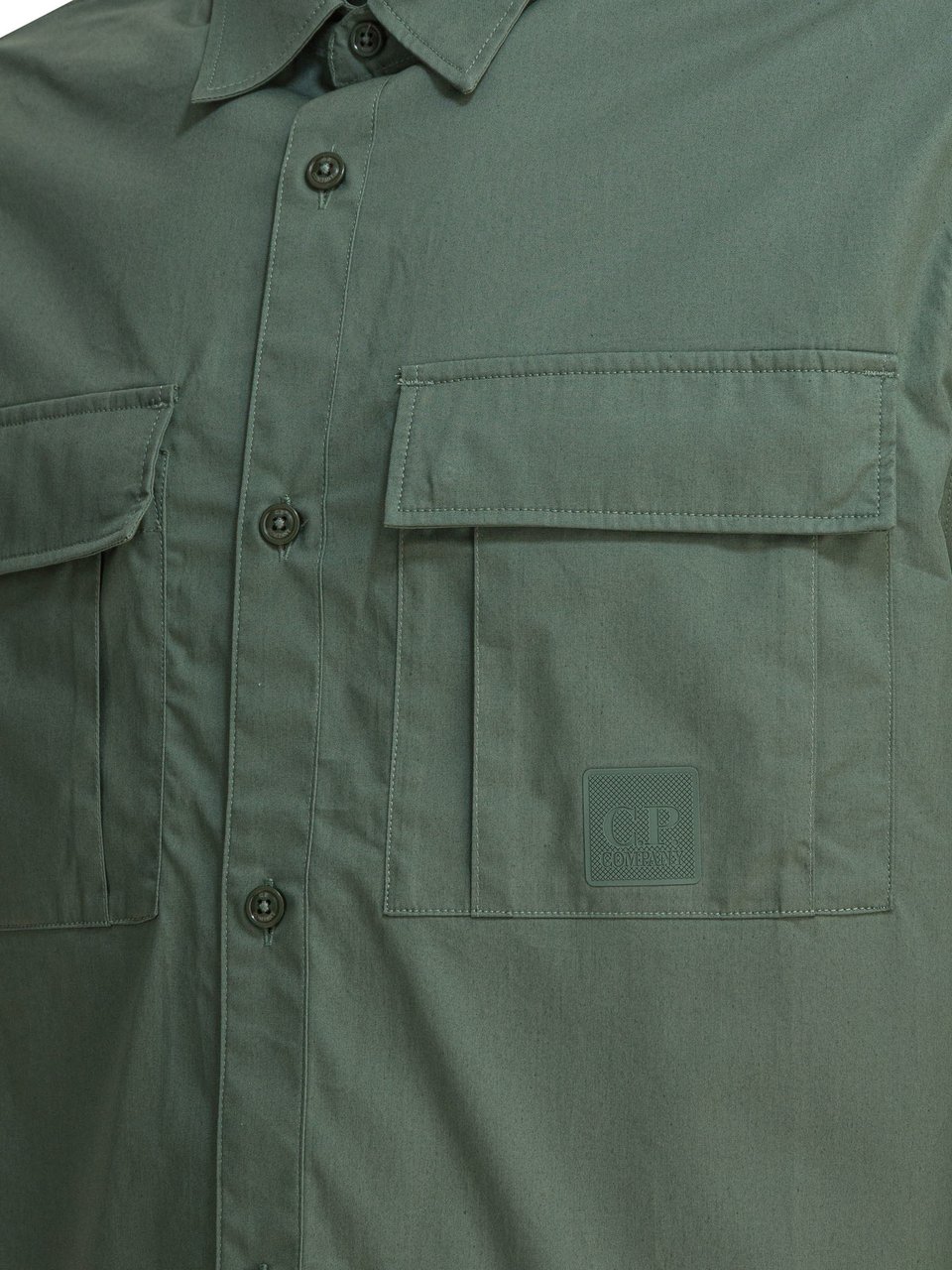CP Company Cotton gabardine overshirt Groen