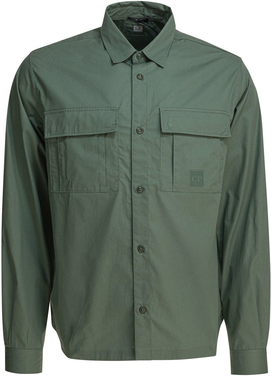 CP Company Cotton gabardine overshirt Groen