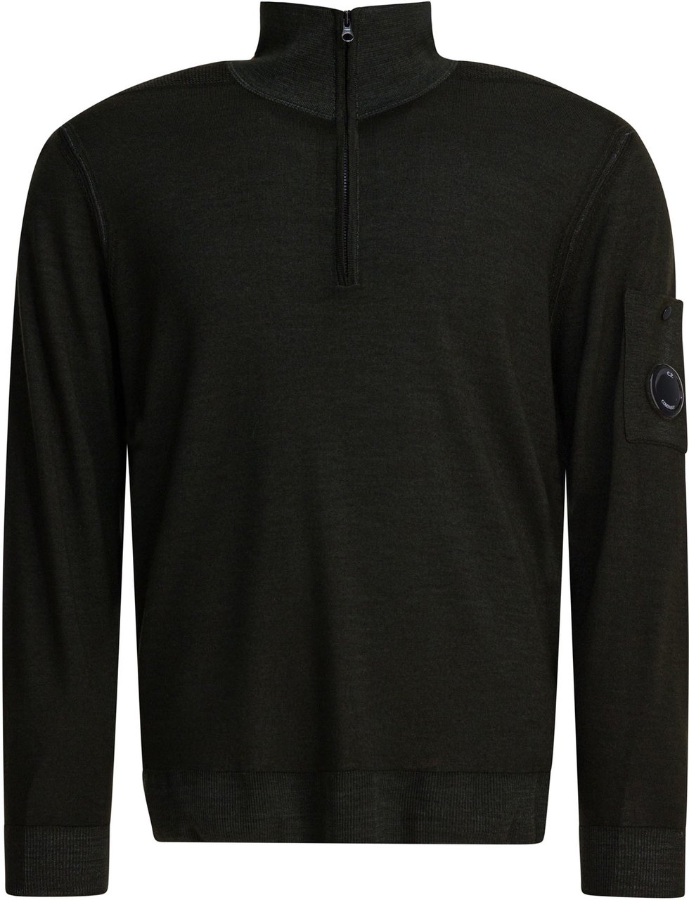 CP Company Merino wool half-zip sweater Grijs