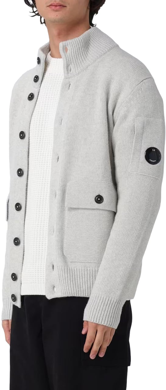 CP Company Heren Buttoned Sweater Wit Wit