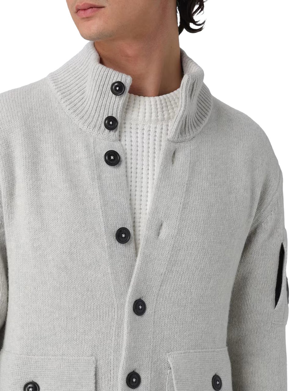 CP Company Heren Buttoned Sweater Wit Wit