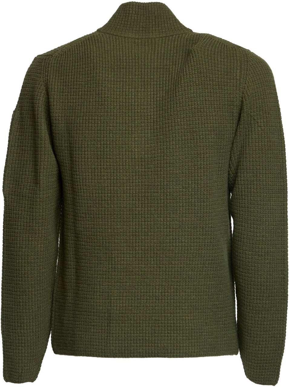 CP Company Polo Collar In Lambswool Grs Knit Groen