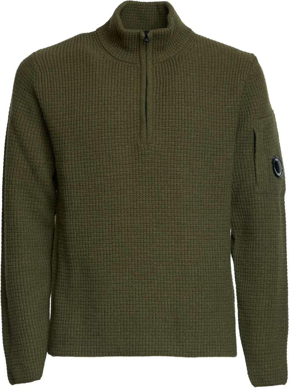 CP Company Polo Collar In Lambswool Grs Knit Groen