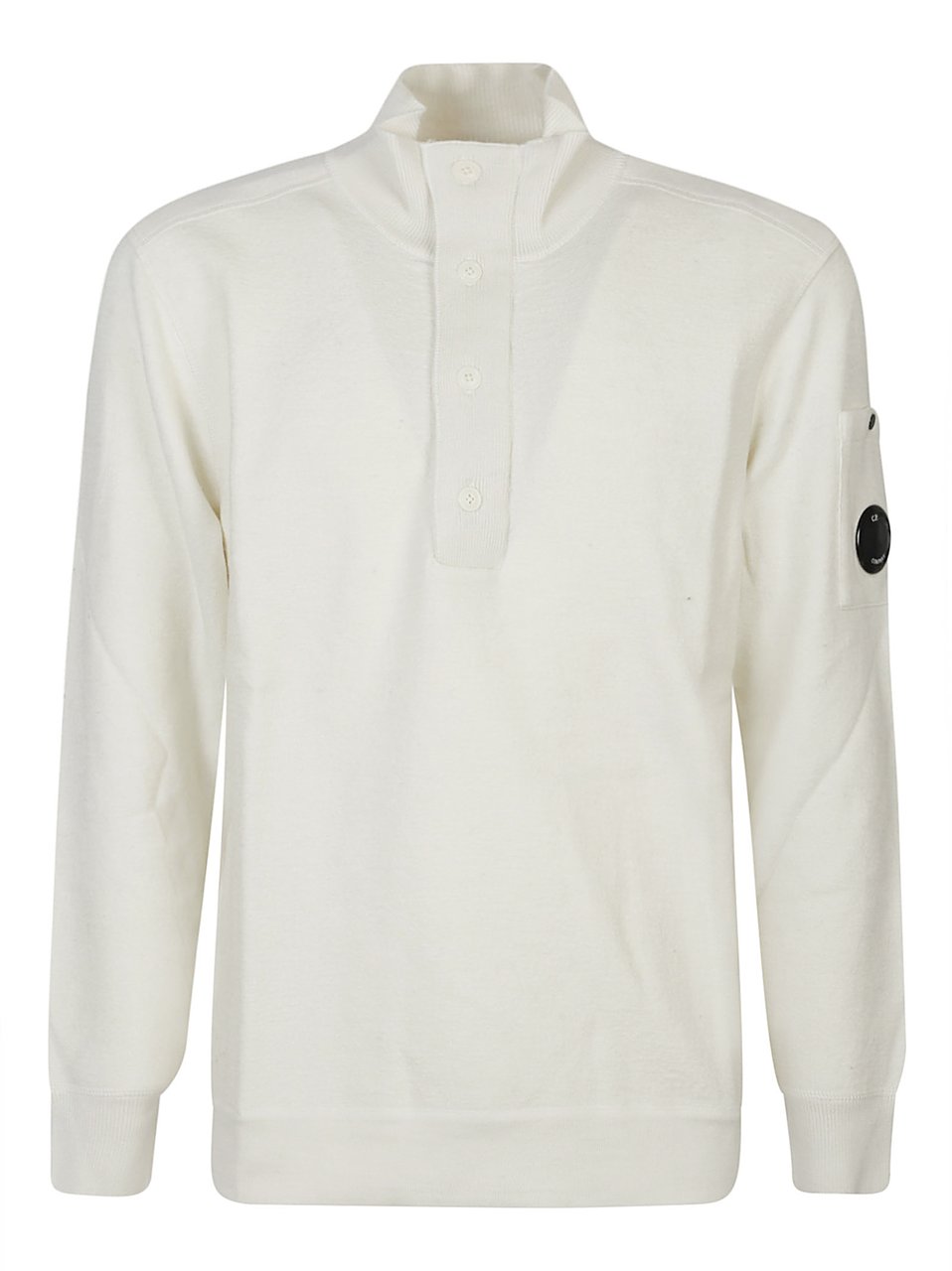 CP Company Polo Collar Sweater White Wit