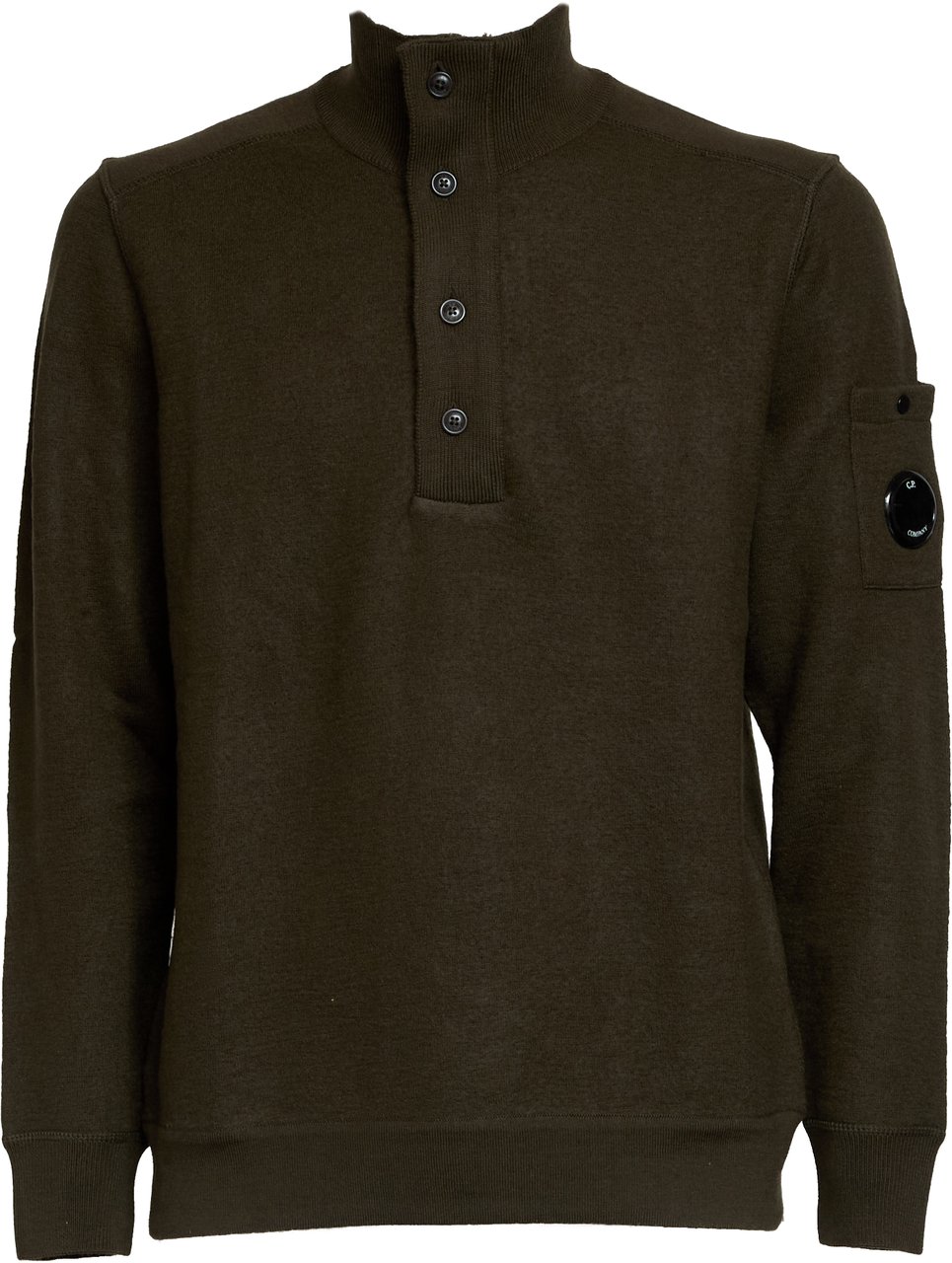 CP Company Merino Wool Felted Polo Collar Neutraal