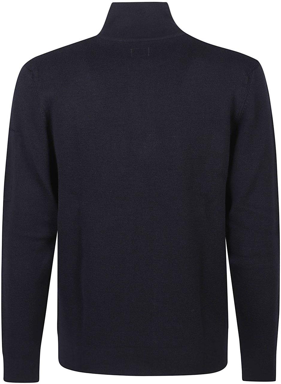 CP Company Half Zip Sweater Blue Blauw