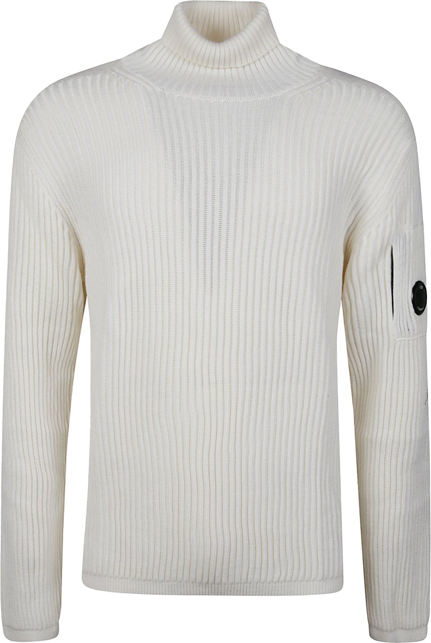 CP Company Re-wool Turtle Neck Sweater White Wit