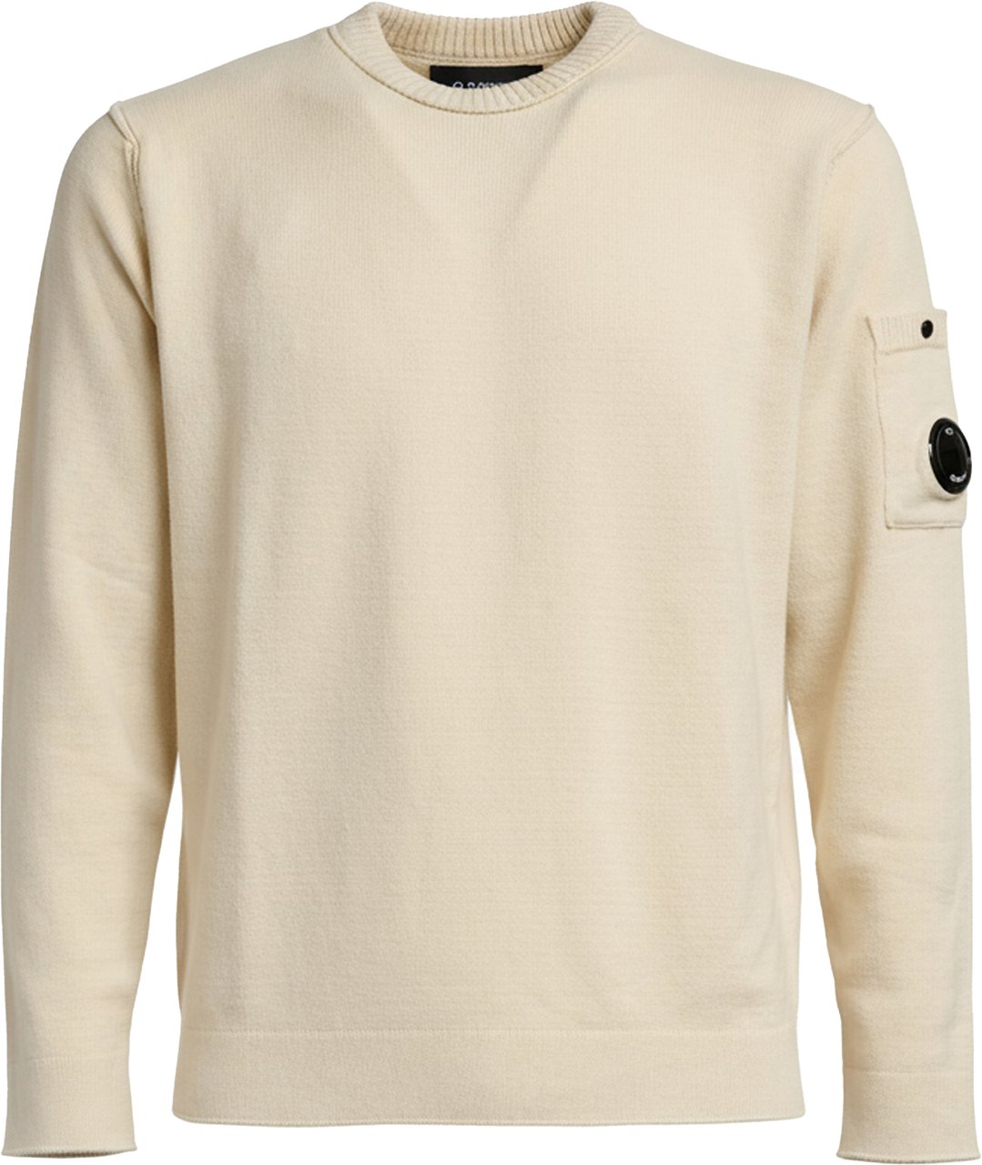 CP Company Crew Neck In Soft Cotton Stretch Knit Beige