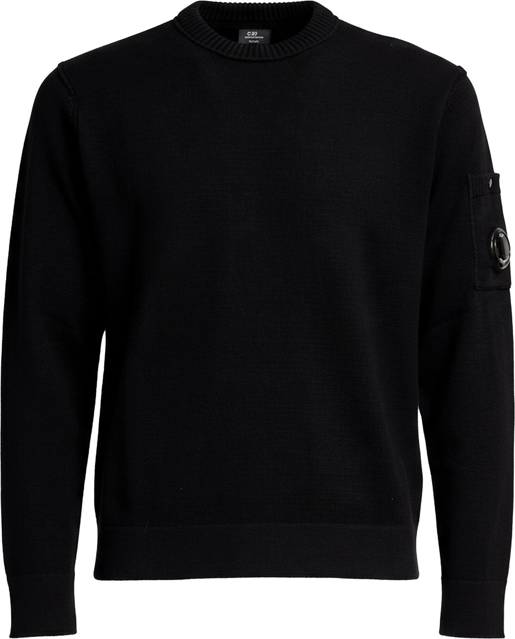 CP Company Crew Neck In Soft Cotton Stretch Knit Zwart