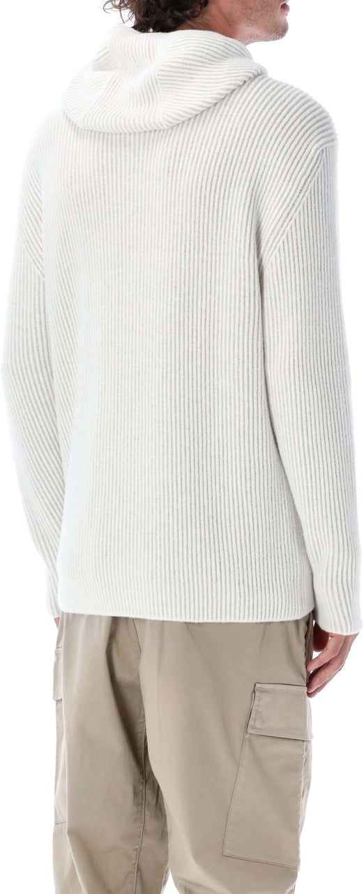 CP Company Cardigan Coste Knit White Melange Grijs