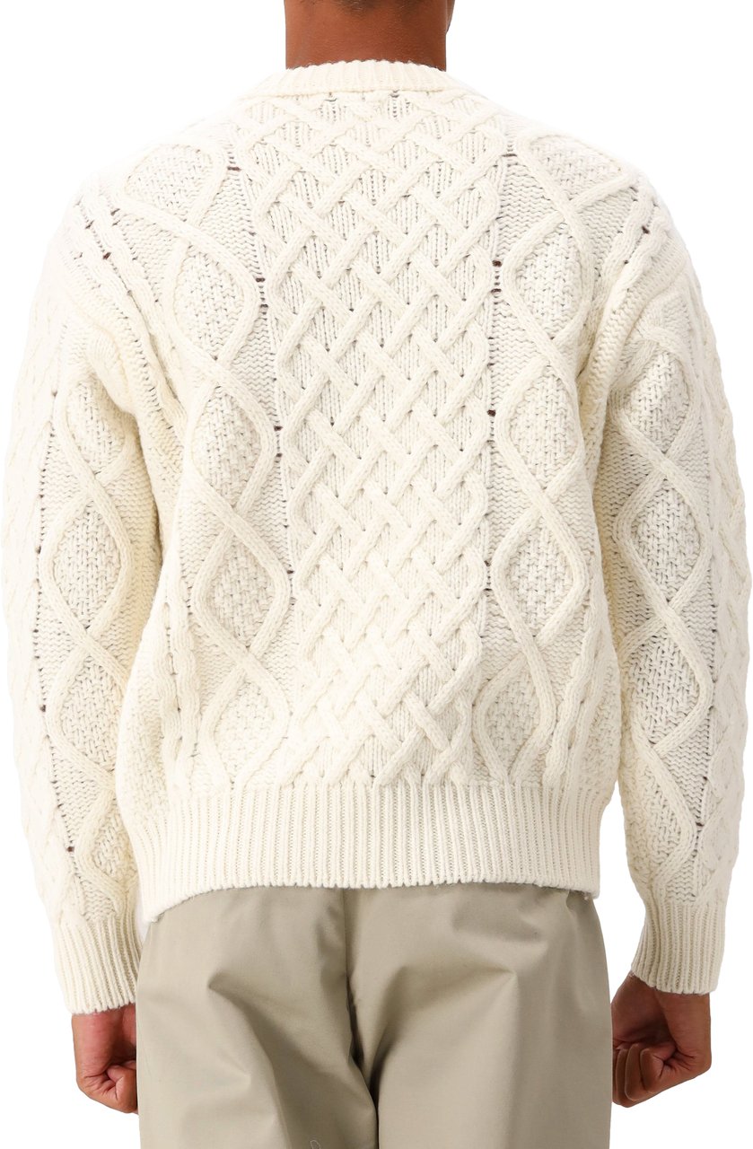 CP Company C.P. Company Gebreide Trui Wit Wool Soft Shetland Wit