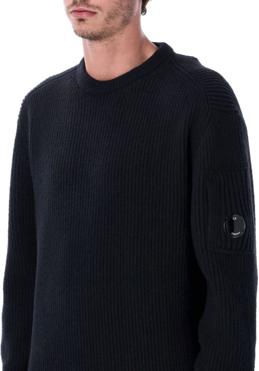 CP Company Sweater Coste Knit Nero Zwart